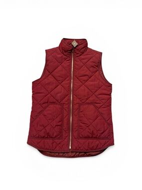 J. Crew xs nwt Quilted puffer vest in Burgundy